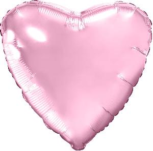 Воздушный шар 19"(48см) сердце Фольгированный AGURA розовый (Пастель), шт