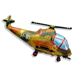 Воздушный шар 38"(95см) фигурный Фольгированный FLEXMETAL  (Вертолет военный), шт