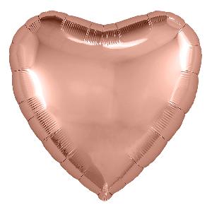 Воздушный шар 19"(48см) сердце Фольгированный AGURA розовое золото (Блестящий), шт