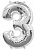 Шарик с гелием серебро ("3"), шт 