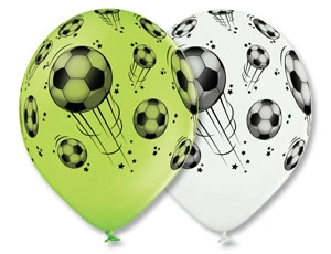 Воздушный шар 14"(35см) круглый пастель с рисунком BELBAL ассорти (Мяч футбольный), шт