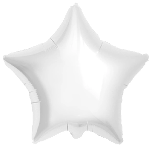 Воздушный шар 19"(48см) звезда Фольгированный AGURA белый (Металлик), шт