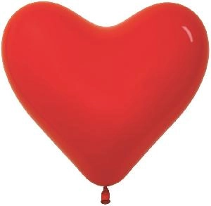 Воздушный шар 12"(30см) сердце пастель SEMPERTEX красный (015 Red), шт