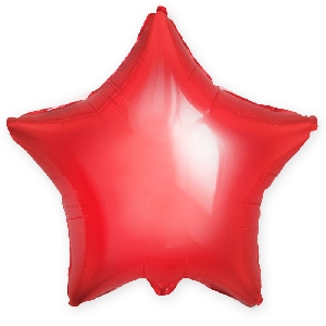 Воздушный шар 19"(48см) звезда Фольгированный AGURA красный (Металлик), шт