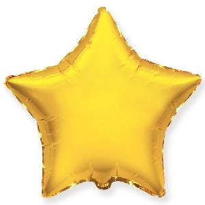 Воздушный шар 19"(48см) звезда Фольгированный AGURA золотой (Металлик), шт